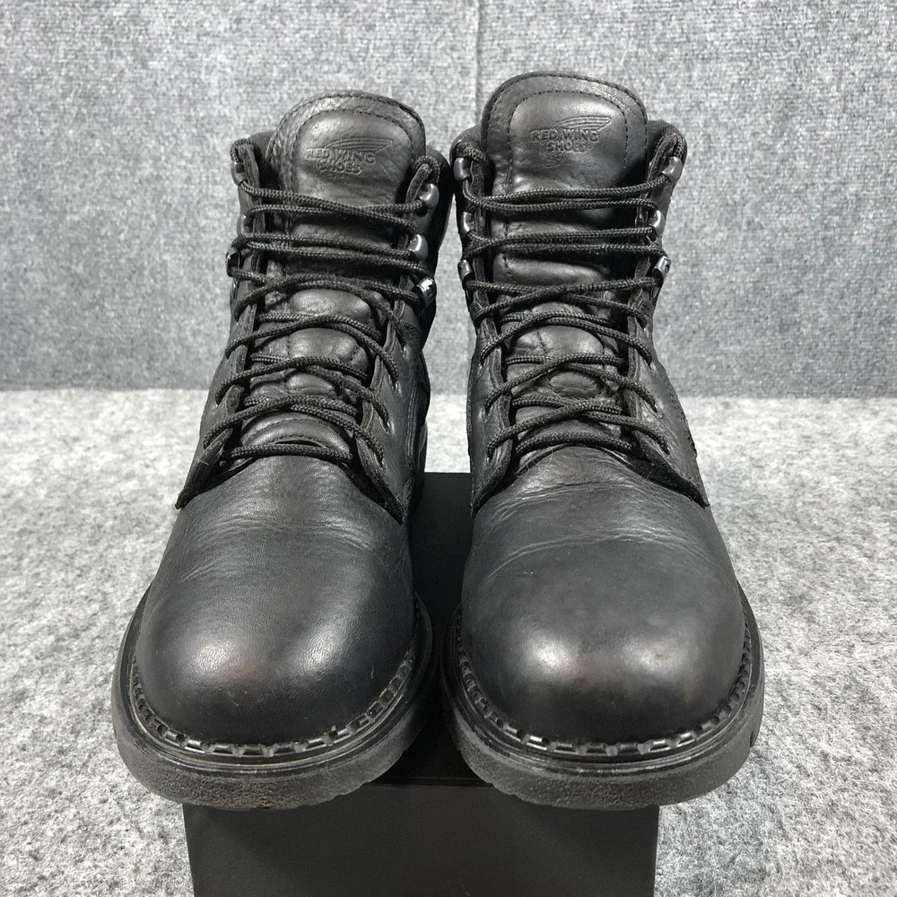 Red Wing 9143 Work Boots Mens 13D Black Leather EH USA Made Workwear